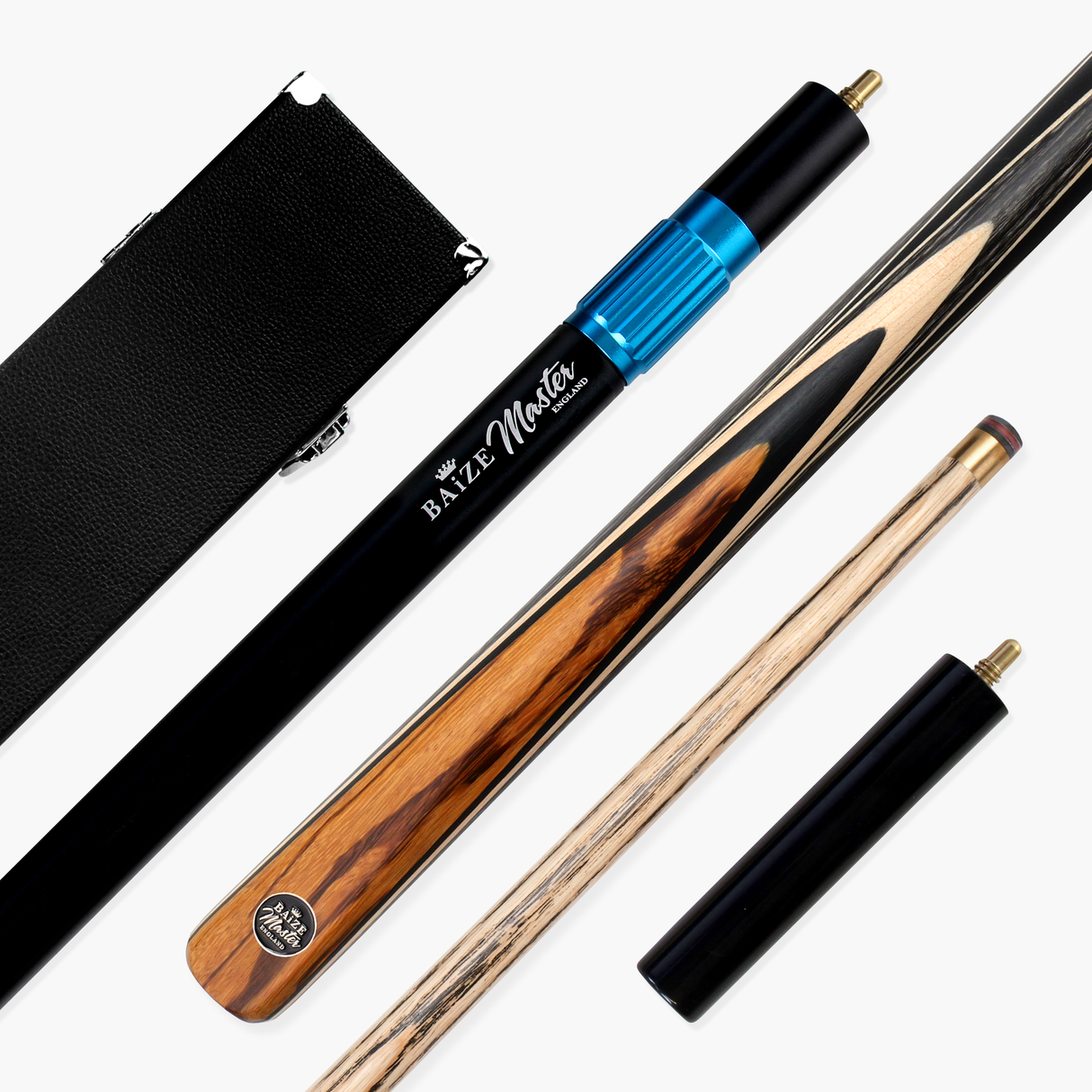 Baize Master BLACKLINE ELITE 2 Piece Snooker and Pool Cue and Case Set 9.5mm Layered Tip