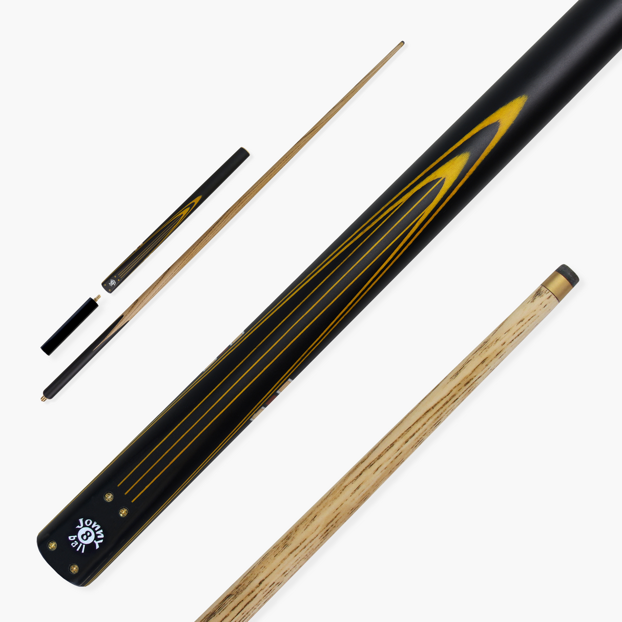 Jonny 8 Ball 57 Inch Traditional ¾ Jointed Ash Snooker Pool Cue 9mm tip + Mini Butt Jonny 8 Ball