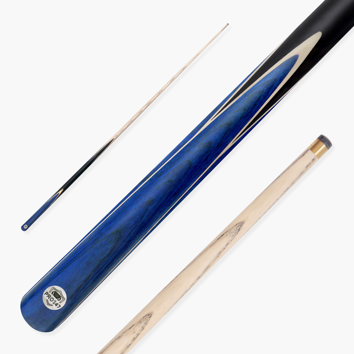 PRO147 Trident 57 Inch 1 Piece Hand Spliced Ash Snooker and Pool Cue with 9.5mm Tip