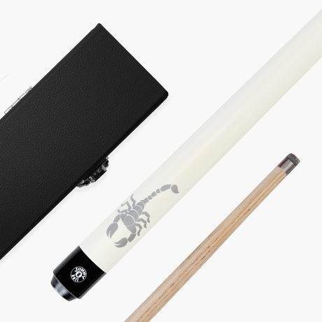 Jonny 8 Ball SCORPION 57 Inch 2 Piece Ash Snooker Pool Cue 9mm Tip with Hard Case