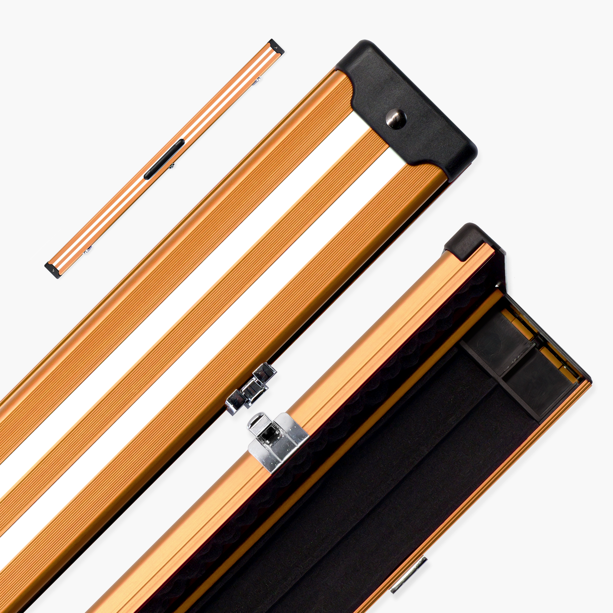 Silver Stripe Pro Aluminium Premium 3/4 Snooker and Pool Cue Case - Holds 1 x 3/4 Joint Cue + Extensions