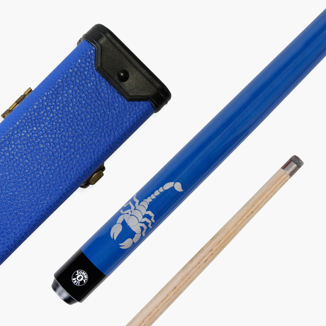 Jonny 8 Ball SCORPION 57 Inch 2 Piece Ash Snooker Pool Cue 9mm Tip with Hard Case