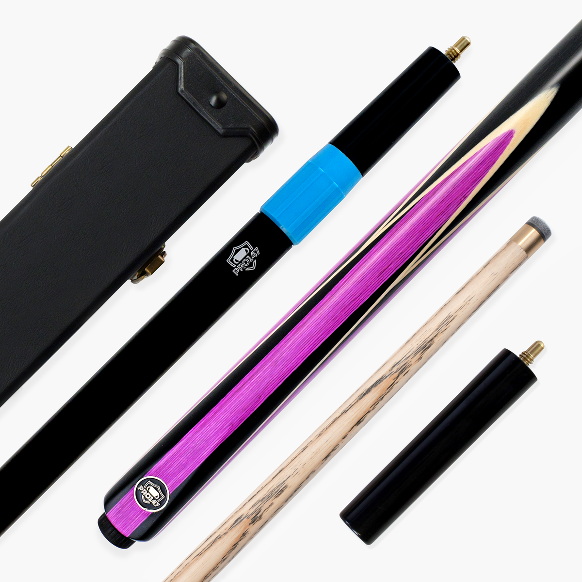 PRO147 Jester 1 Piece Snooker and Pool Cue and Case Set with 9.3mm Pro Tip