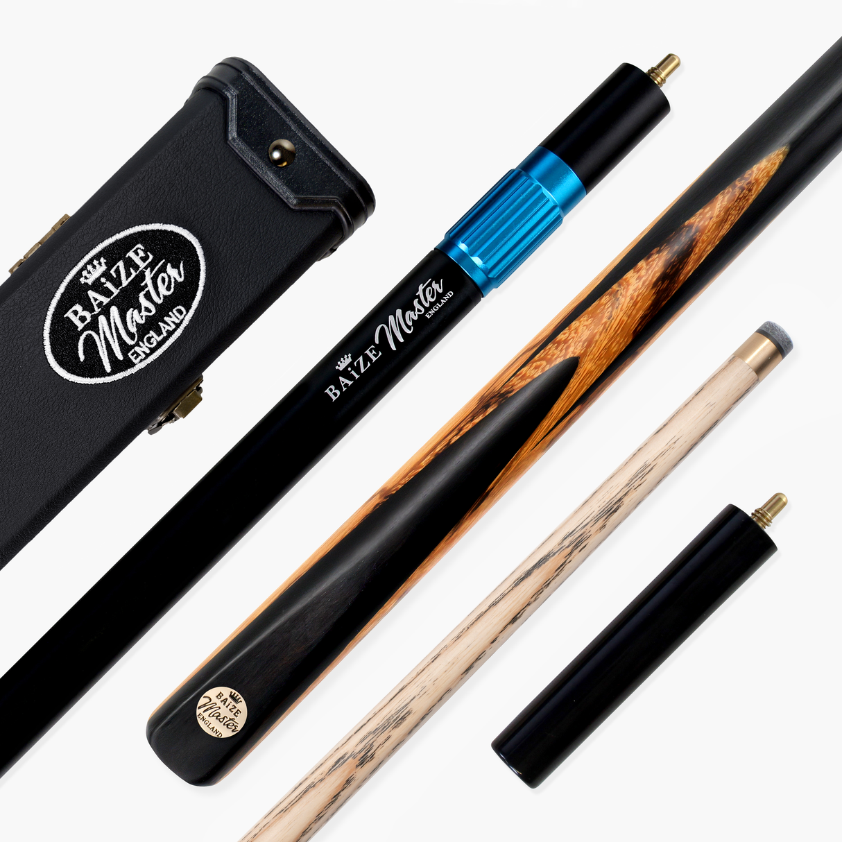 Baize Master Ember Centurion 3/4 Joint Snooker and Pool Cue and Case Set with 9.5mm Pro Impact Hybrid Tip Baize Master