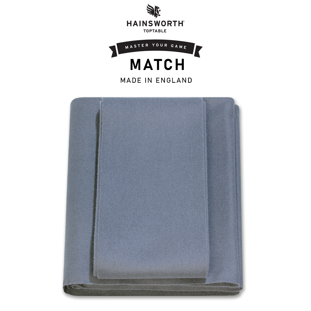 Hainsworth SILVER MATCH Tournament Pool Table Cloth for 7 Foot UK Pool Table - Bed and Cushion Set