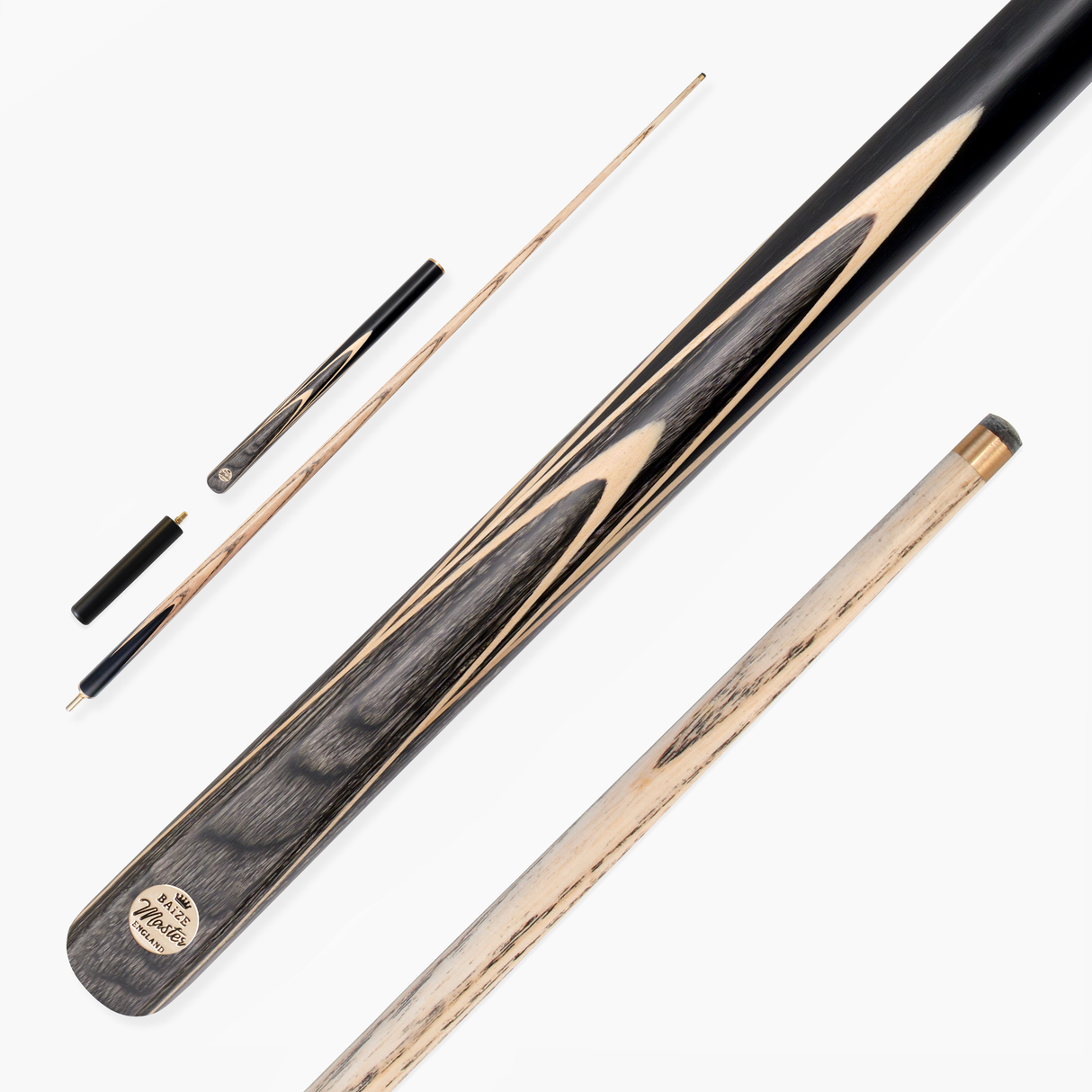 Baize Master Gold Series 58 Inch EMPEROR ¾ Jointed Snooker Pool Cue with 9.5mm Tip and 6 Inch Mini Butt