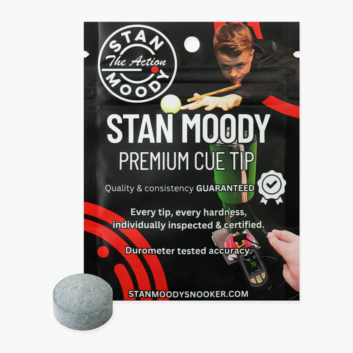 Stan Moody Elite Snooker Cue Tips – 11mm – Pack of 1 Tip