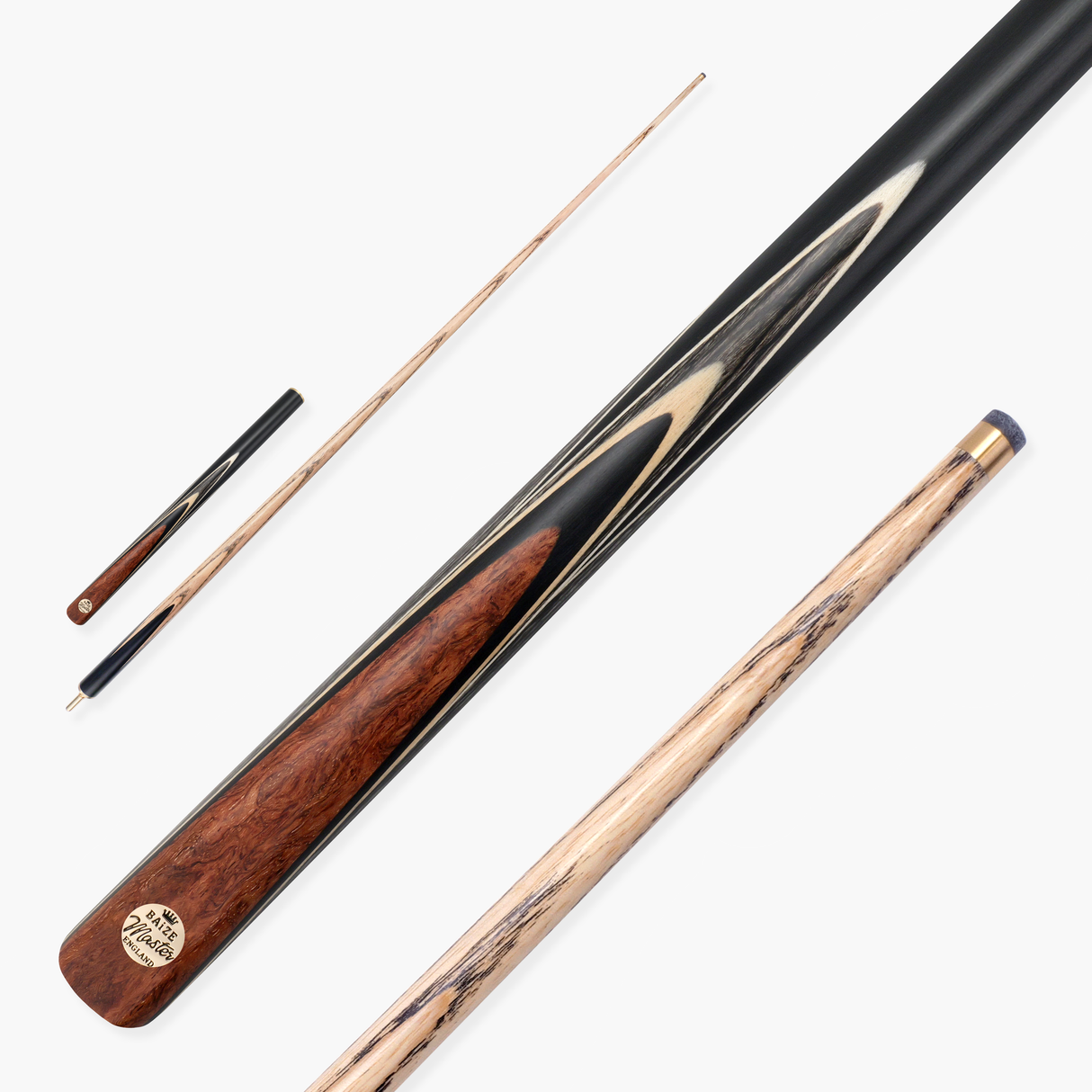 Baize Master Rosewood Marksman ¾ Joint English Pool Cue with 8.5mm Baize Master Blue Pressed Tip