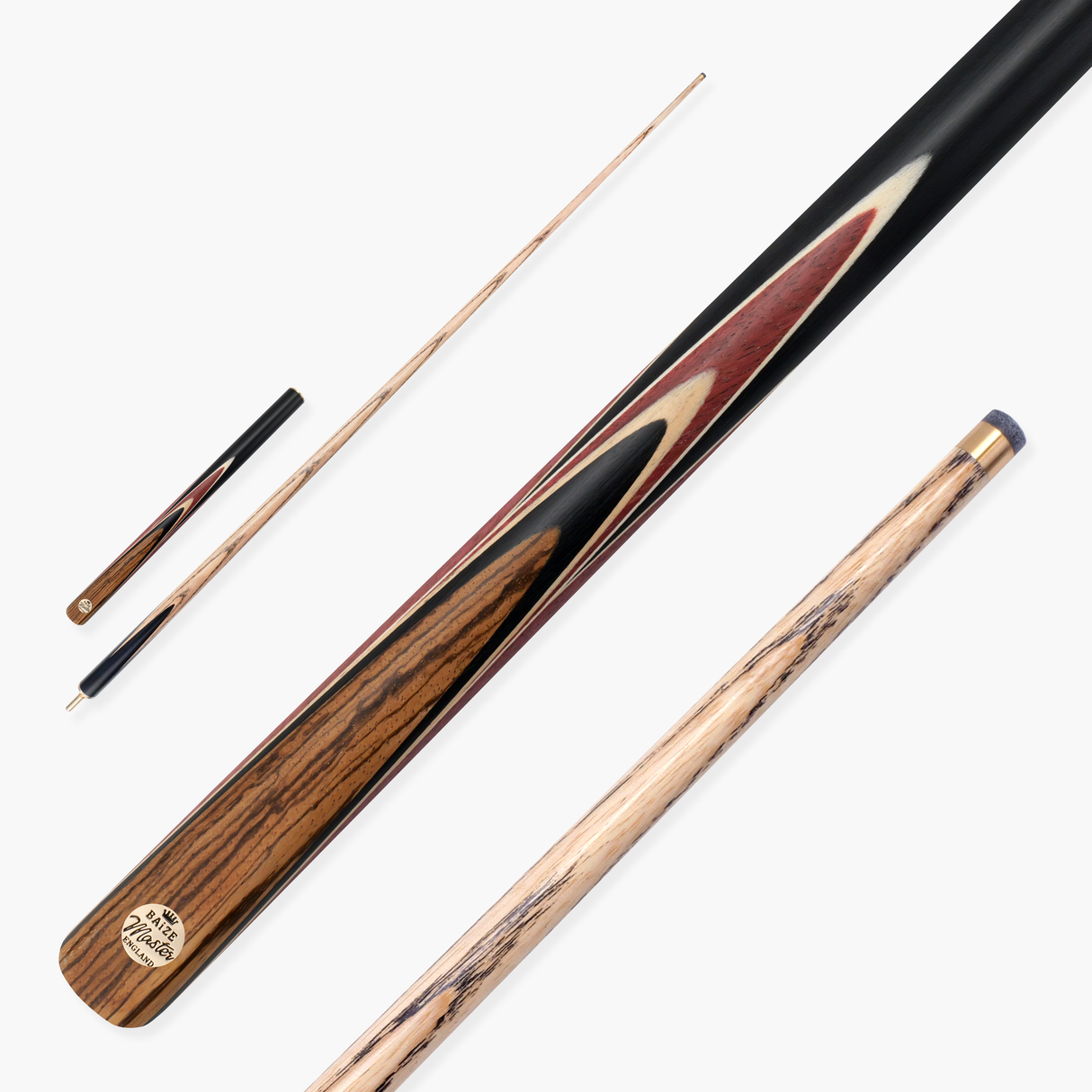 Baize Master Purple Marksman ¾ Joint English Pool Cue with 8.5mm Baize Master Blue Pressed Tip