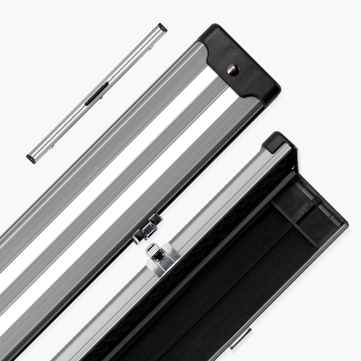 Silver Stripe Pro Aluminium Premium 3/4 Snooker and Pool Cue Case - Holds 1 x 3/4 Joint Cue + Extensions