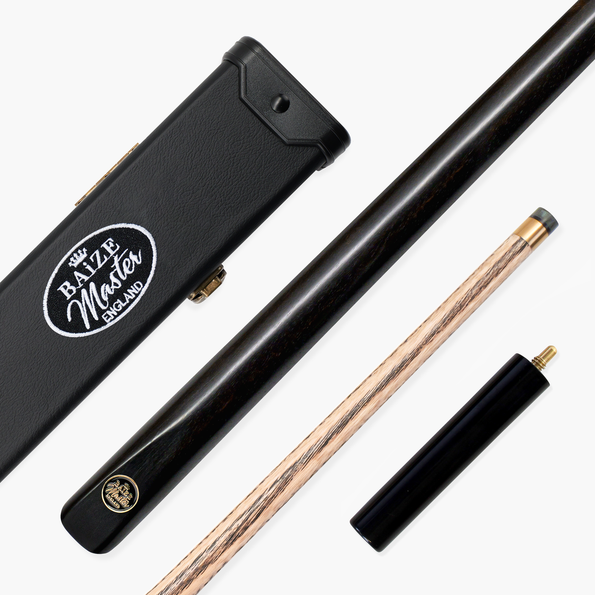 Baize Master CLASSIQUE 57 Inch 3/4 Joint Ebony Butt English Pool Cue and Case Set 8.5mm Tip