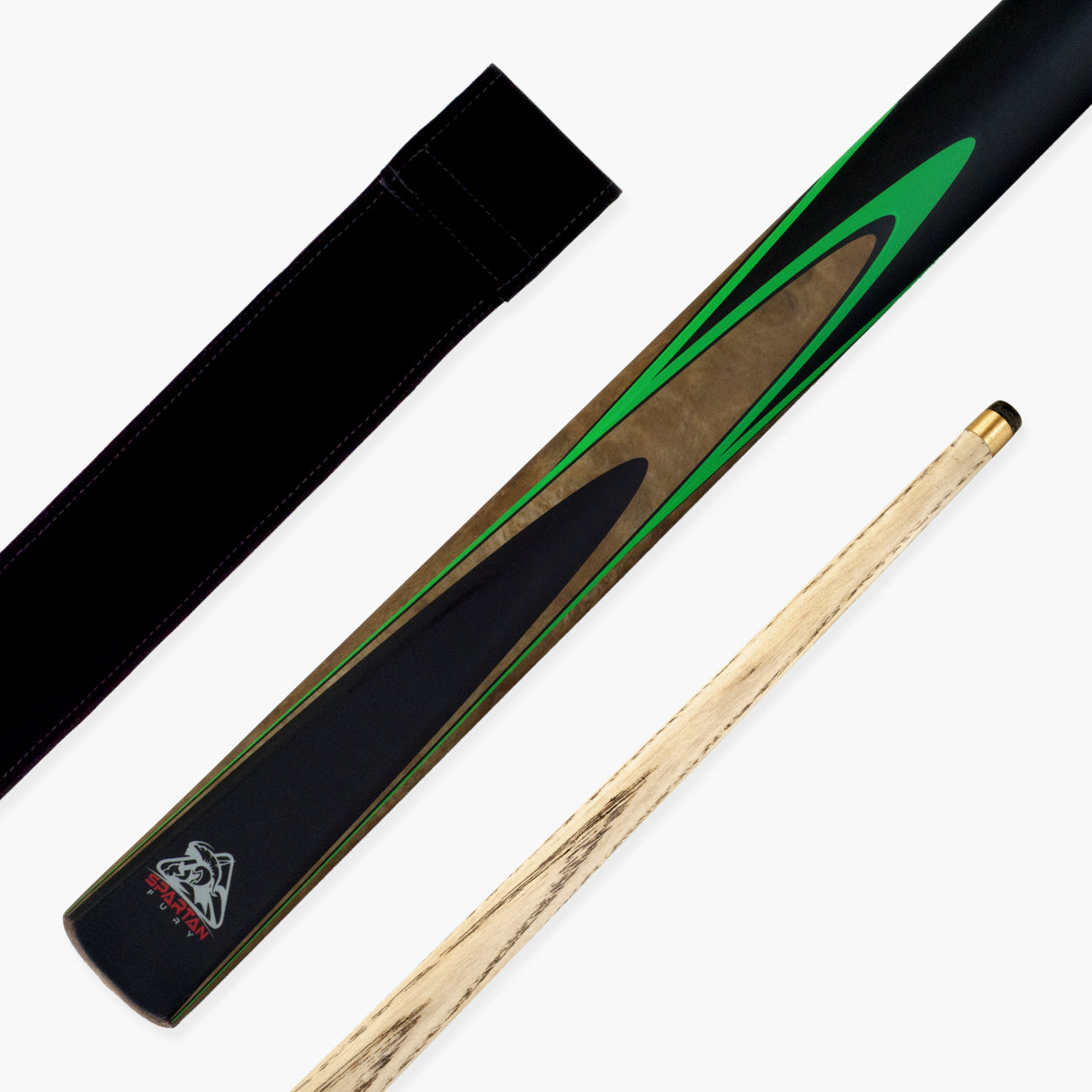 Spartan Fury CONQUEST 2 Piece Snooker Pool Cue and Soft Case Set 9.5mm Tip