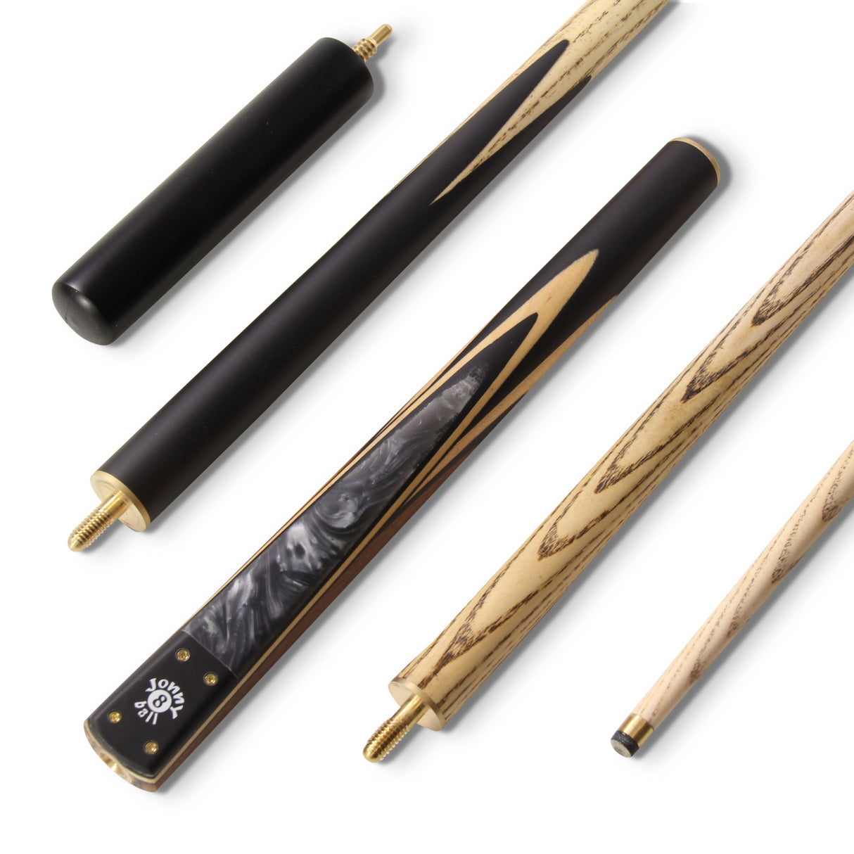 Jonny 8 Ball MARBLE 57 Inch 3 Piece Snooker Pool Cue 9mm Tip - Shorten to 44 Inch