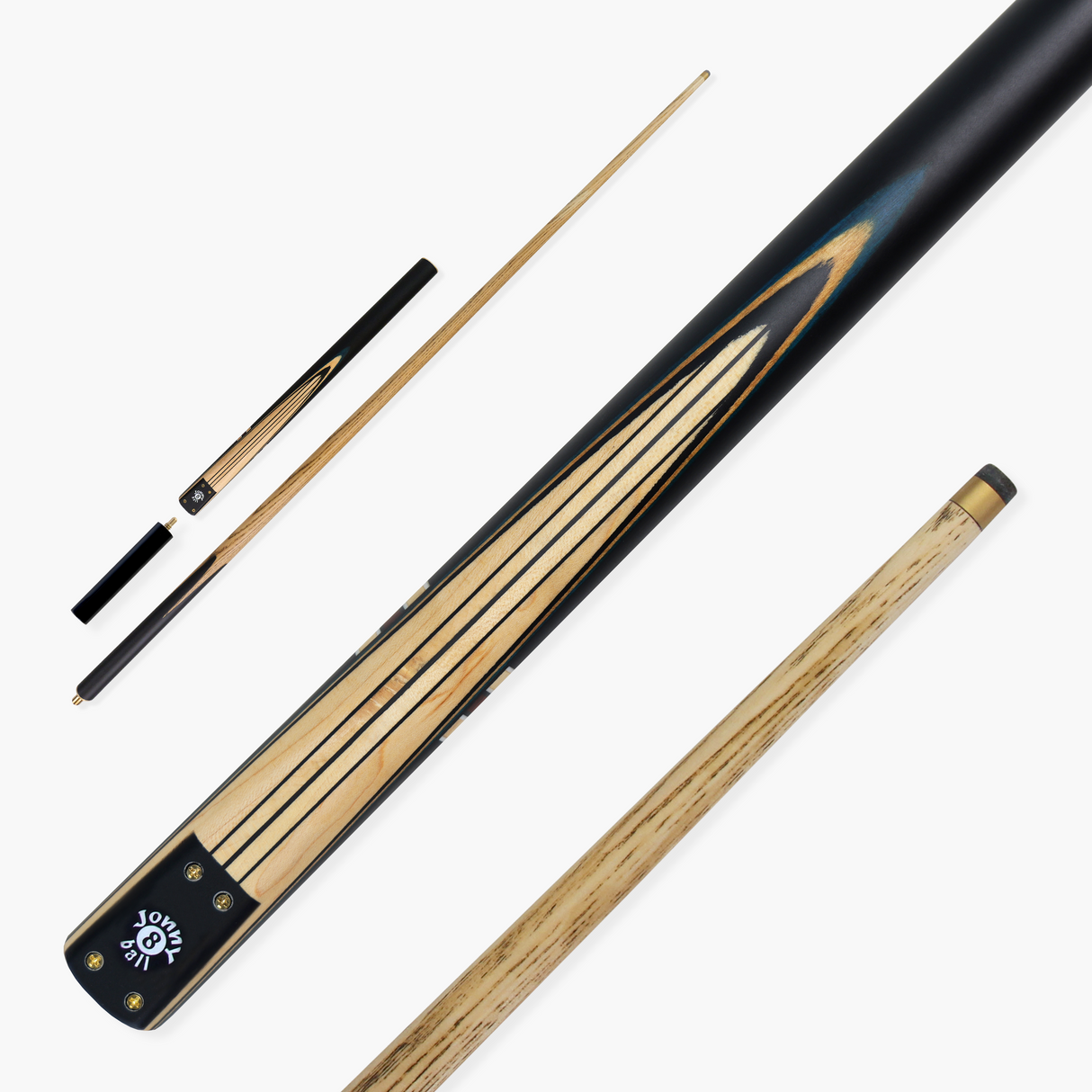 Jonny 8 Ball 57 Inch Traditional ¾ Jointed Ash Snooker Pool Cue 9mm tip + Mini Butt Jonny 8 Ball