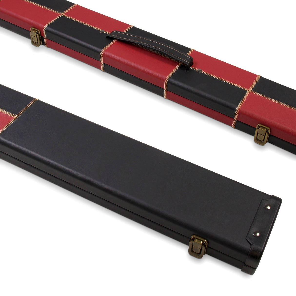 Deluxe 1 Piece WIDE CHEQUERED Snooker Pool Cue Case with Plastic Ends - Holds 3 Cues