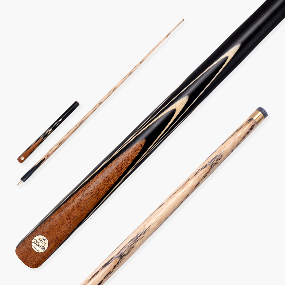 Baize Master White Marksman ¾ Joint English Pool Cue with 8.5mm Baize Master Blue Pressed Tip