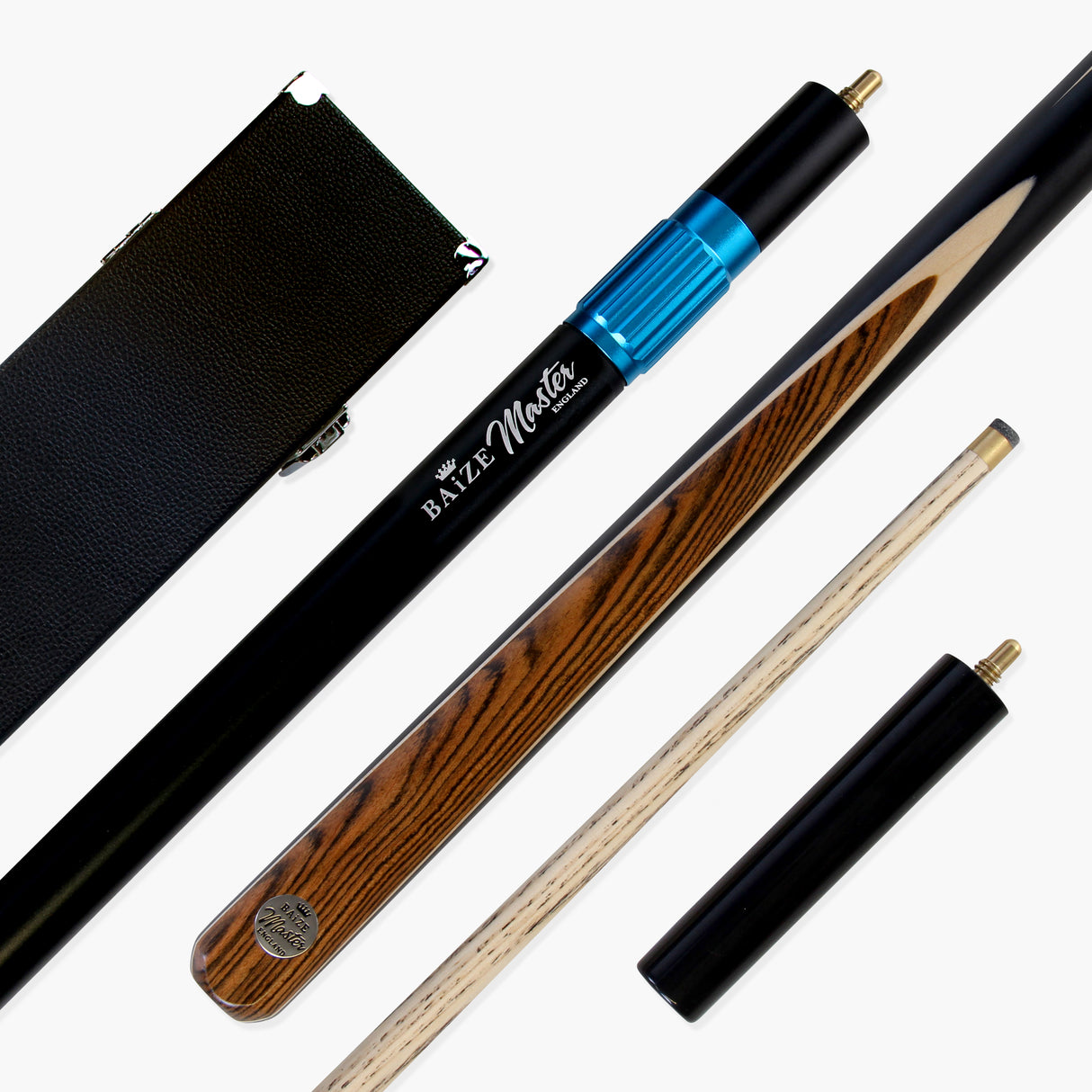 Baize Master Kingswood 57 Inch 2 Piece Snooker Pool Cue and Case Set 9.5mm Tip