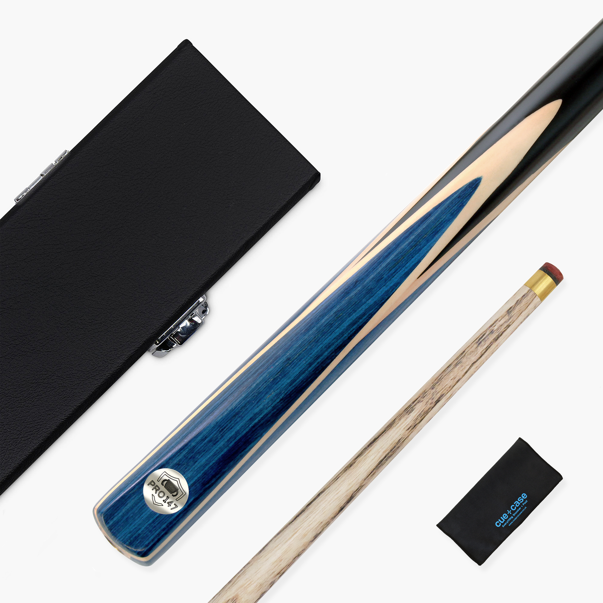 PRO147 Windsor 2 Piece Snooker and Pool Cue and Case Set 9.5mm Red Professional Tip