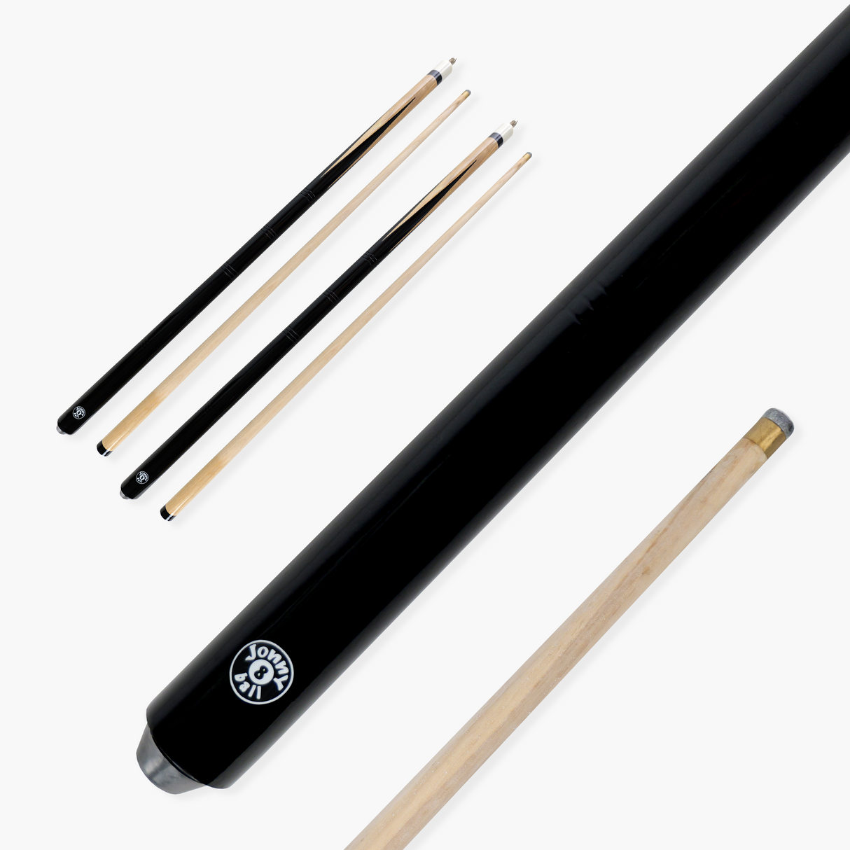 Jonny 8 Ball Pub Style 2 Piece Snooker Pool Cue Set 9.5mm Tip - TWO 57 Inch Cues