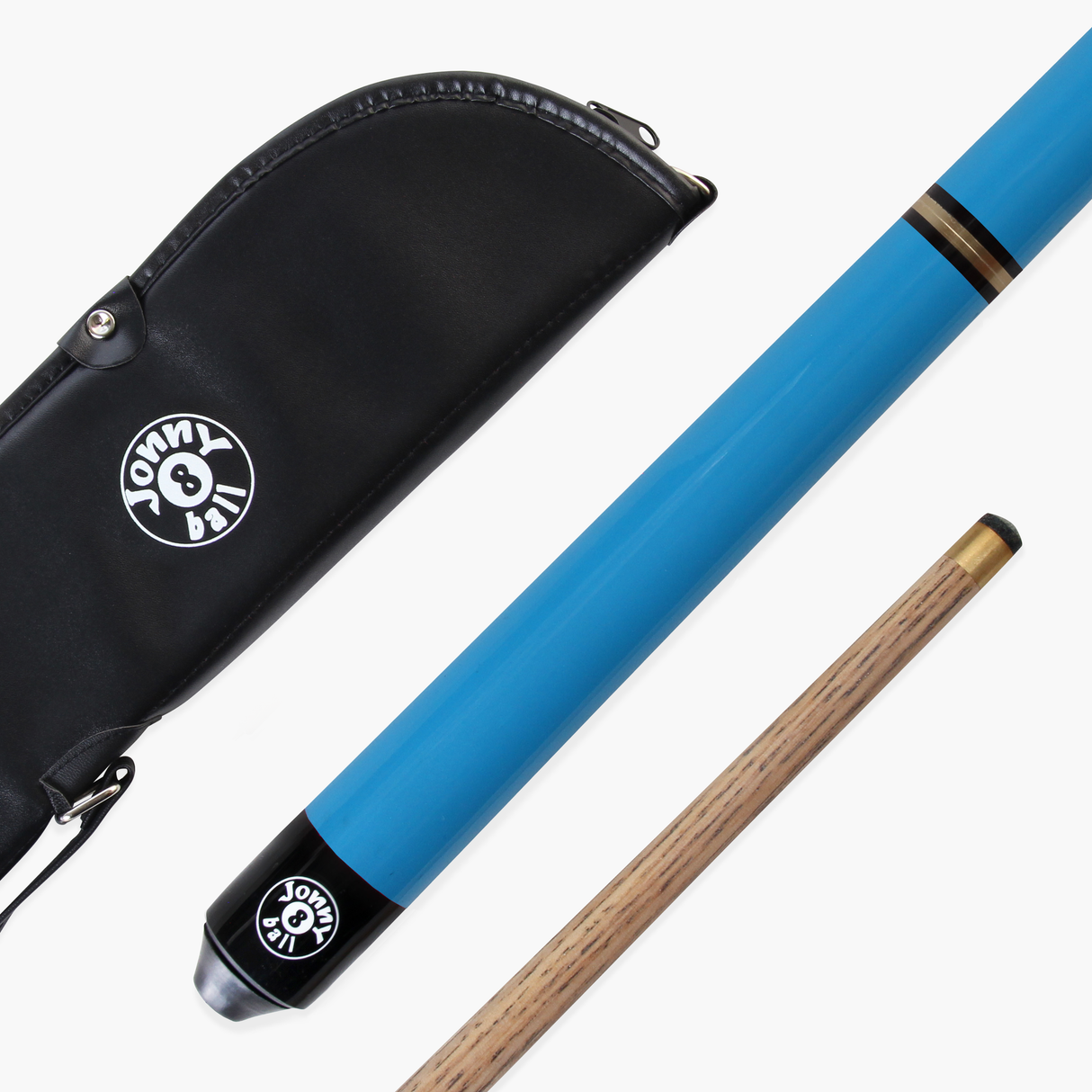 Jonny 8 Ball 48 Inch NEON BLUE TRIAD 3 Section Pool Snooker Cue & SOFT CASE