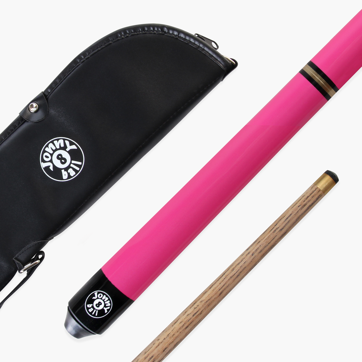 Jonny 8 Ball 48 Inch PINK JUNIOR TRIAD 3 Section Pool Snooker Cue & SOFT CASE