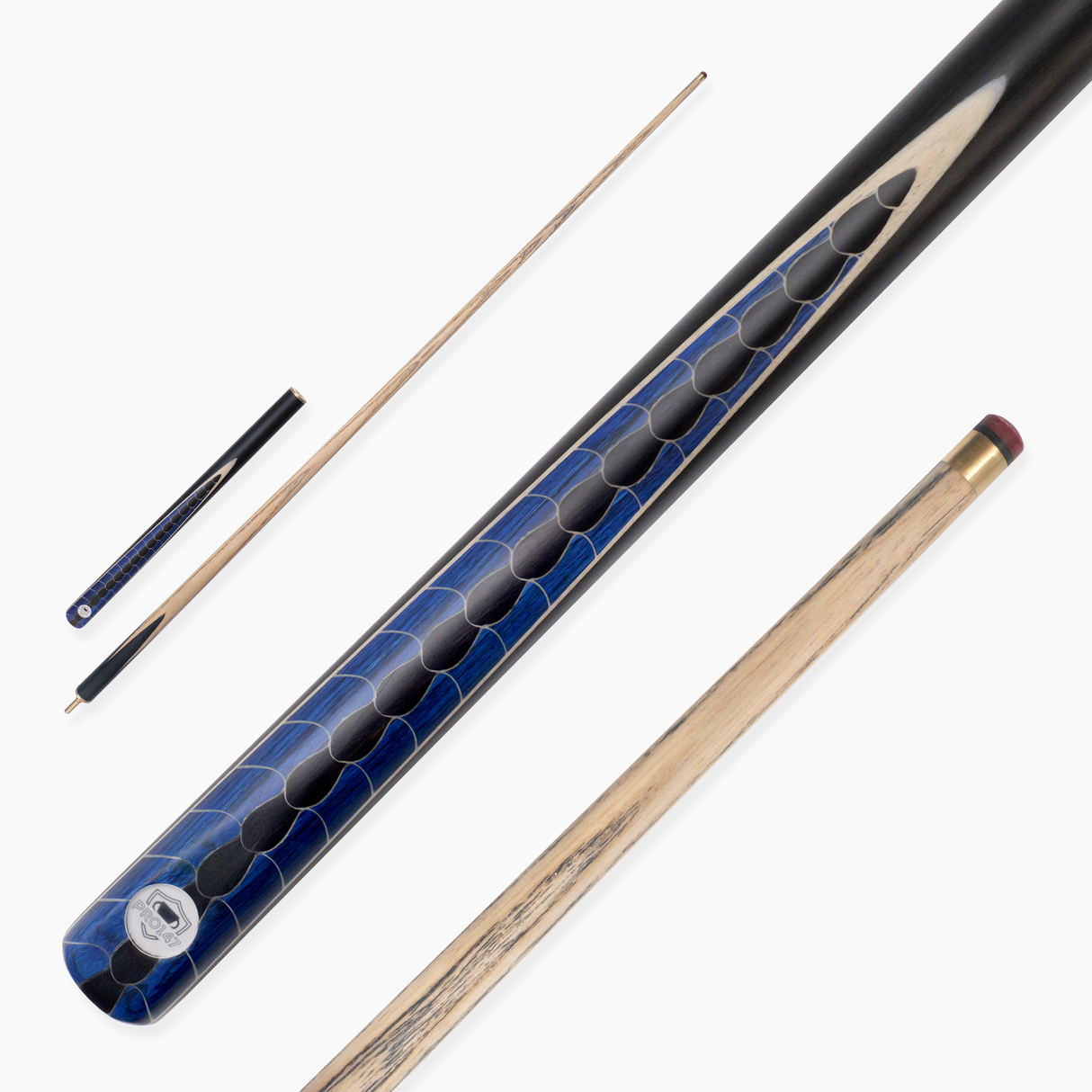 PRO147 Dragon Scale 57 Inch ¾ Joint Premium Ash Snooker and Pool Cue with 9.5mm Professional Layered Tip