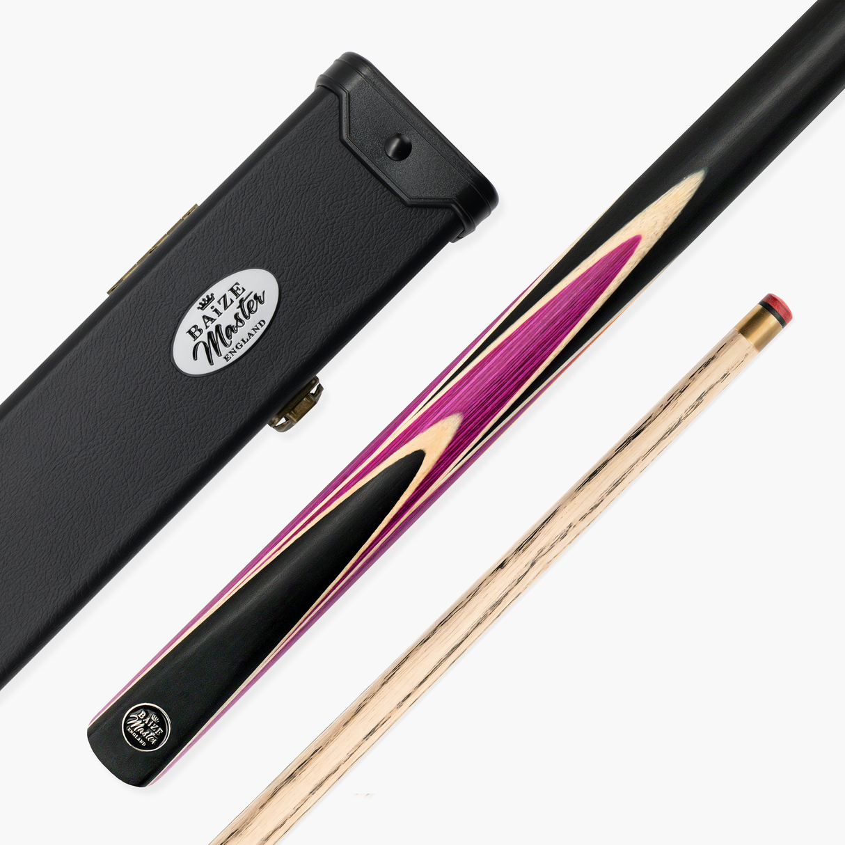 Baize Master CRUCIBLE 2 Piece Snooker and Pool Cue and Case Set with 9.5mm Red Layered Pro Tip