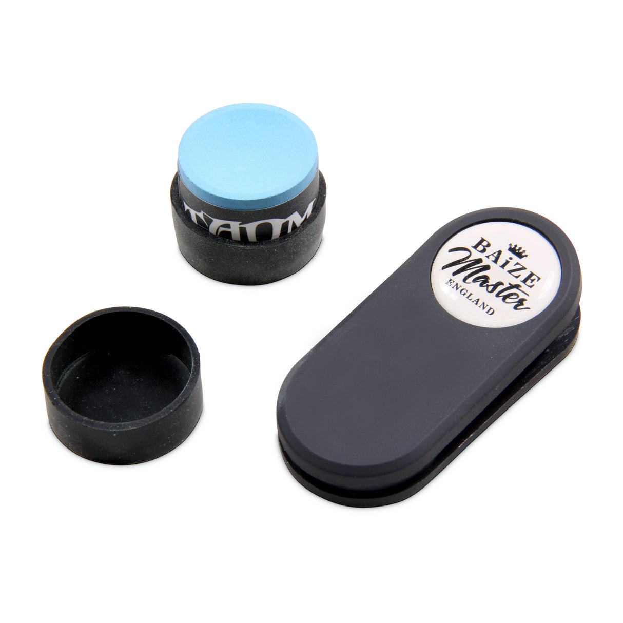 Baize Master T-MAG Magnetic Round Chalk Holder + 1 Piece Taom Pyro Chalk