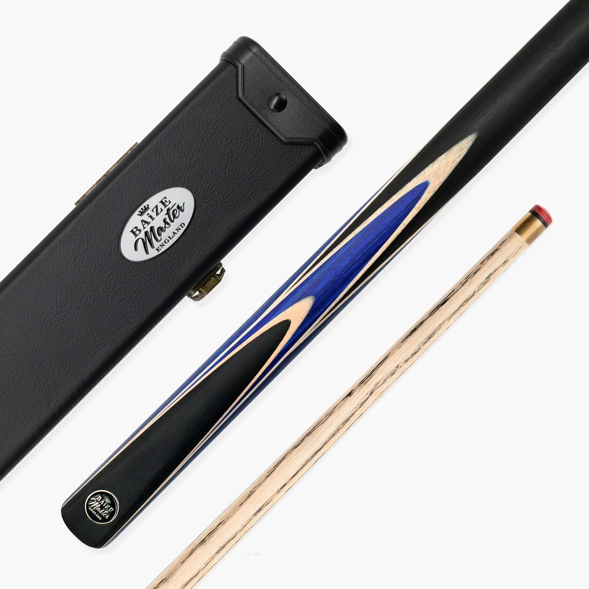 Baize Master CRUCIBLE 2 Piece Snooker and Pool Cue and Case Set with 9.5mm Red Layered Pro Tip