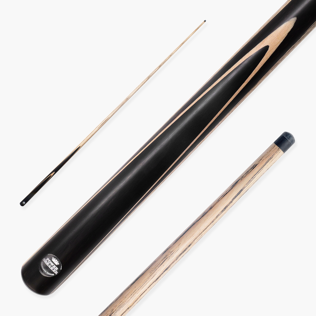 Baize Master Power Breaker Ebony 57 Inch 1 Piece English Pool Break Cue with Ash Shaft and Ebony Butt - 10.2mm Phenolic Tip and Round Butt End – For Breaking Only