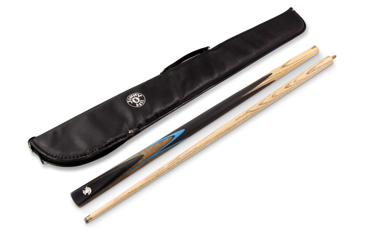 Jonny 8 Ball 48 Inch 2 Piece VANQUISH Junior Kids Snooker Pool Cue and SOFT CASE Set 10mm Tip