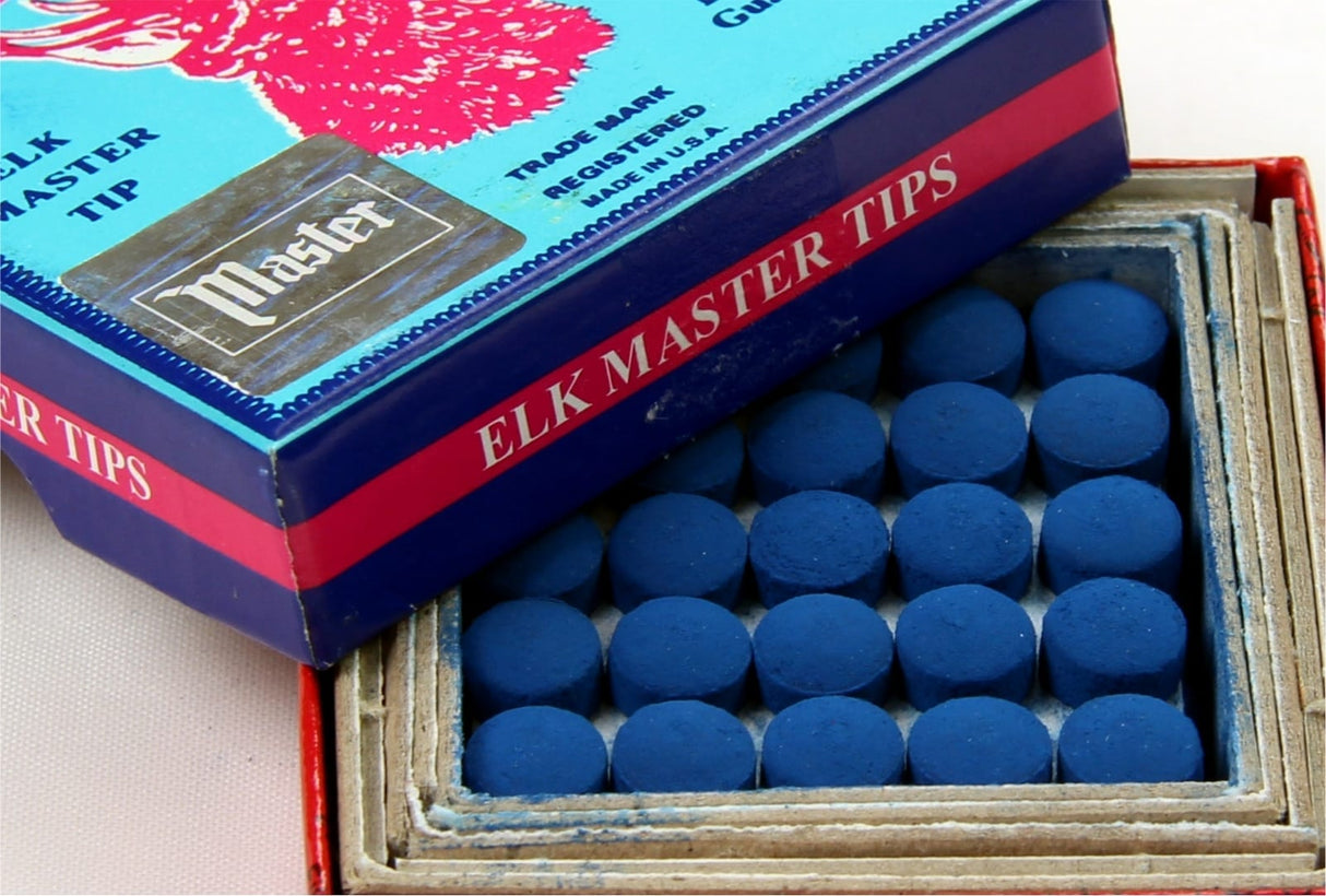 50 x 8.5mm Tweeten ELKMASTER Leather Snooker Pool Cue Tips (full box)
