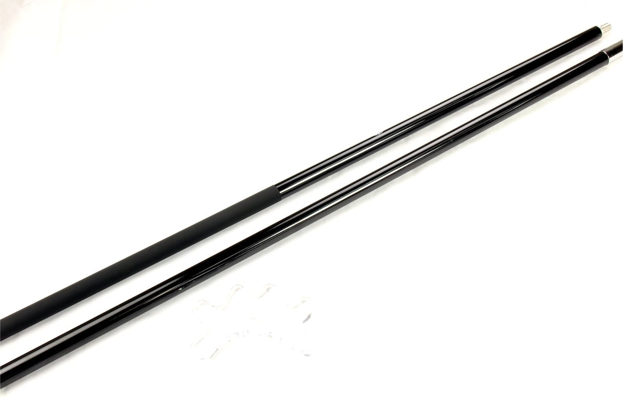 57 Inch Jonny 8 Ball Black Carbon 2pc SLIM LINE Snooker CUE REST and CLEAR Rest Head - Transportable