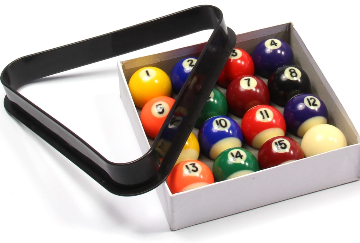 Economy Spots & Stripes Kids Pool Balls & Triangle - 1 1/2Inch