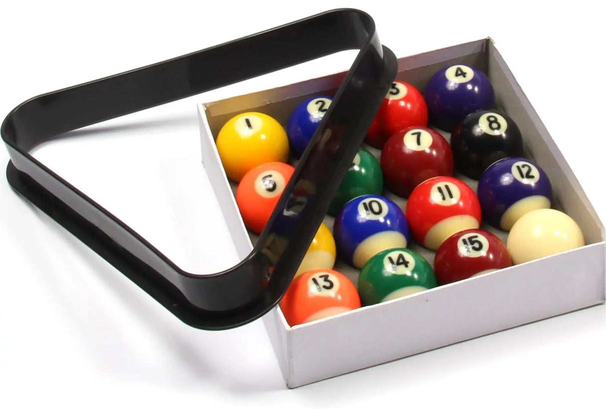 Economy Spots & Stripes Kids Pool Balls & Triangle - 1 1/2Inch