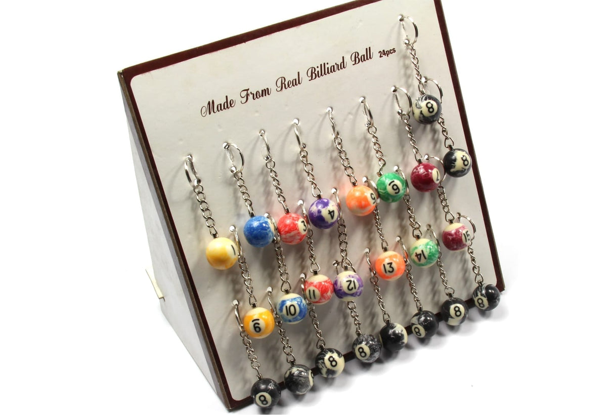 Marbleized Miniature Pool Ball Key Ring - 2.5cm