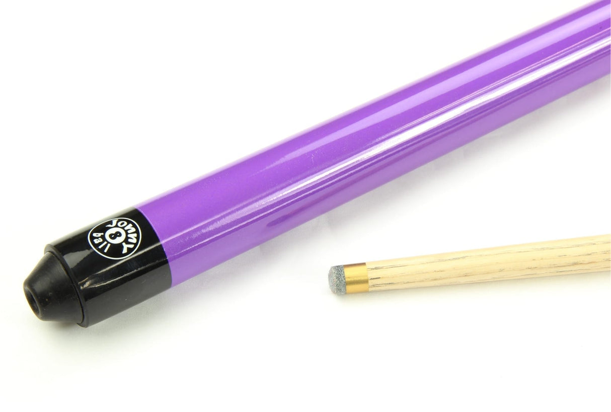 Jonny 8 Ball PURPLE JET JUNIOR 48 inch 2pc Ash Pool Snooker Cue - 10mm Tip