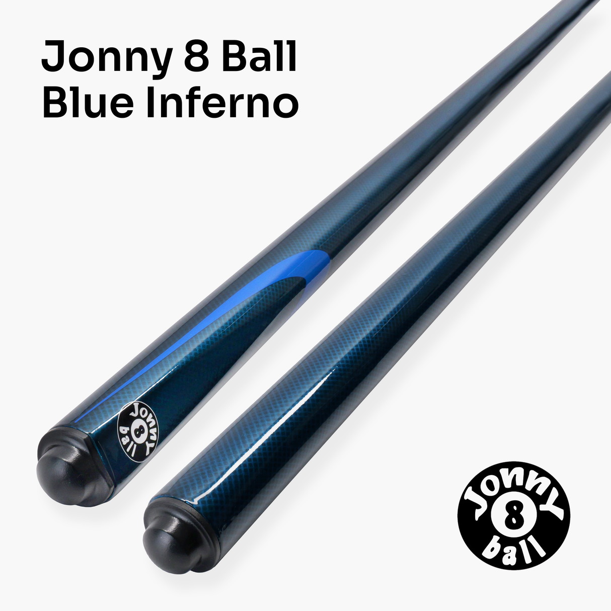 Jonny 8 Ball Inferno 2 Piece Graphite Fiberglass Cue and Case Set 9.5mm Green Layered Tip