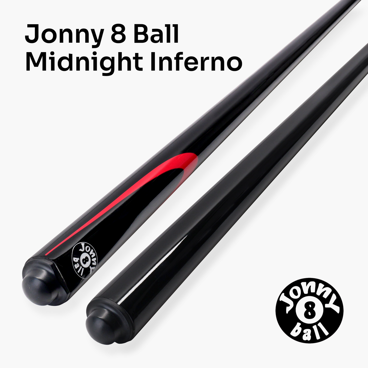 Jonny 8 Ball Inferno 2 Piece Graphite Fiberglass Snooker and Pool Cue 9.5mm Green Layered Tip