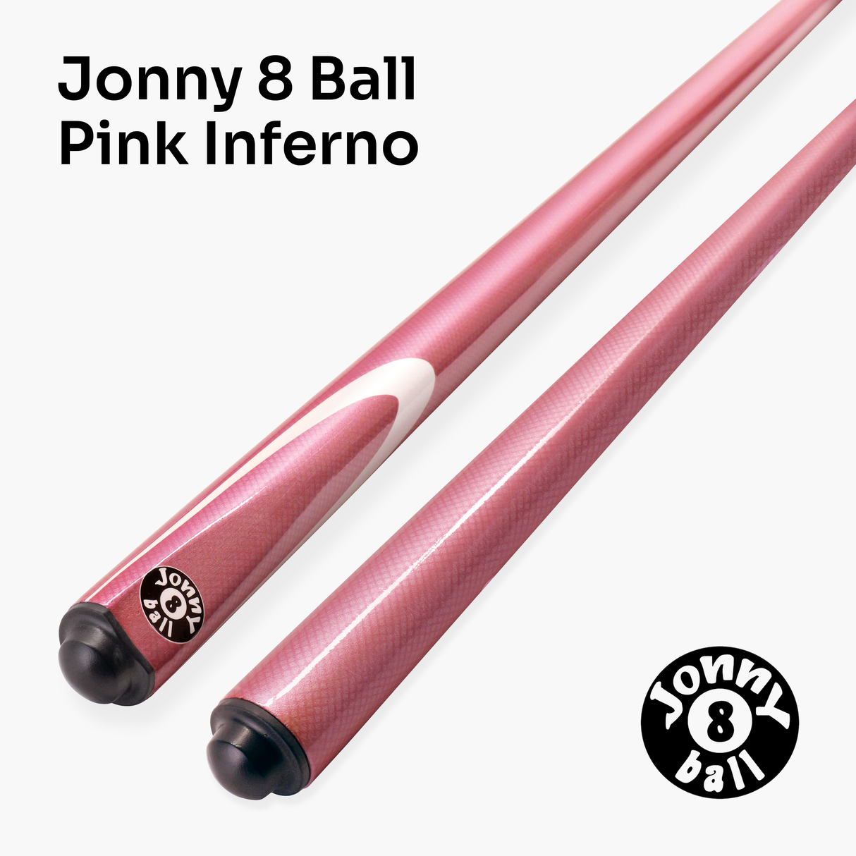 Jonny 8 Ball Inferno 2 Piece Graphite Fiberglass Cue and Case Set 9.5mm Green Layered Tip