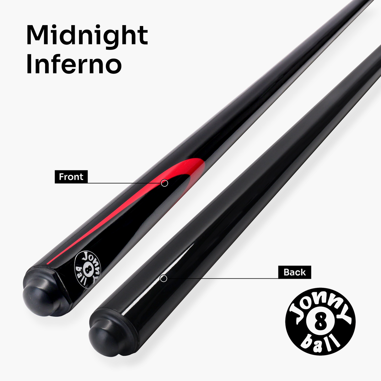 Jonny 8 Ball Inferno 2 Piece Graphite Fiberglass Cue and Case Set 9.5mm Green Layered Tip