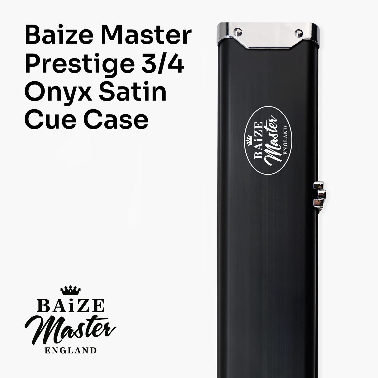 Baize Master SATIN LINE Pro Aluminium 3/4 Luxury Snooker Pool Cue Case – Holds Two ¾ Joint Cues