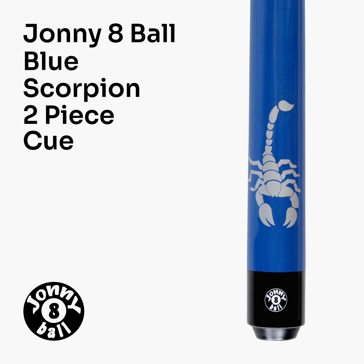 Jonny 8 Ball SCORPION 57 Inch 2 Piece Ash Snooker Pool Cue 9mm Tip with Hard Case