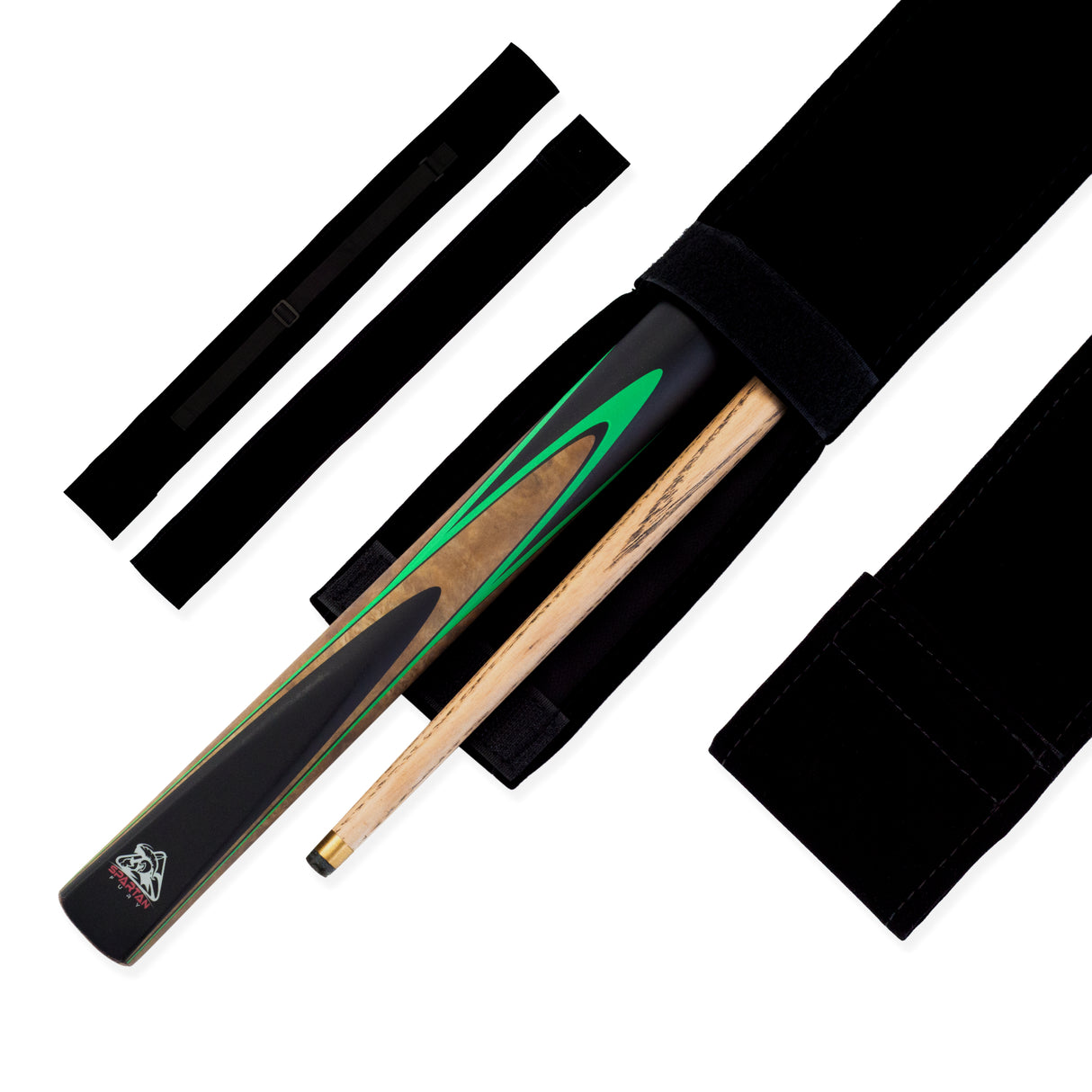 Spartan Fury CONQUEST 2 Piece Snooker Pool Cue and Soft Case Set 9.5mm Tip