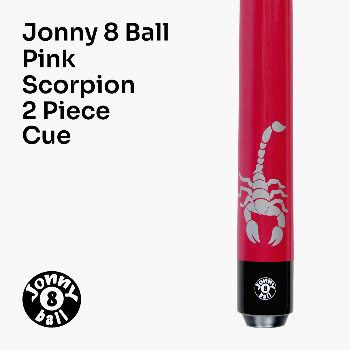 Jonny 8 Ball SCORPION 57 Inch 2 Piece Ash Snooker Pool Cue 9mm Tip with Hard Case