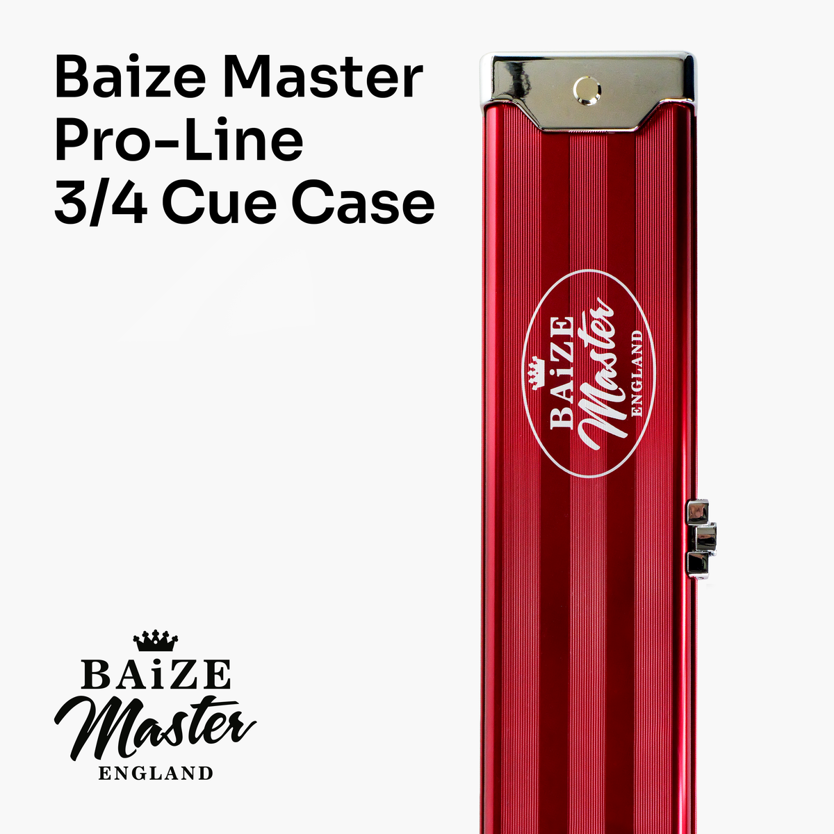 Baize Master Pro Line 3/4 2 Slot Luxury Aluminium Snooker and Pool Cue Case - Holds 1 Cue
