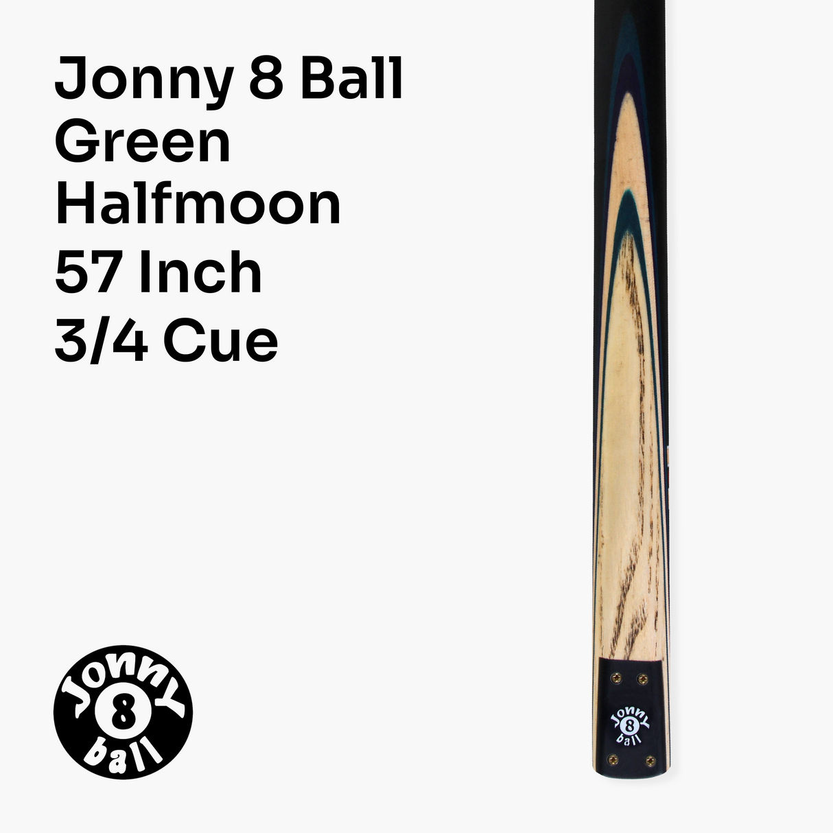 Jonny 8 Ball 57 Inch Traditional ¾ Jointed Ash Snooker Pool Cue 9mm tip + Mini Butt Jonny 8 Ball