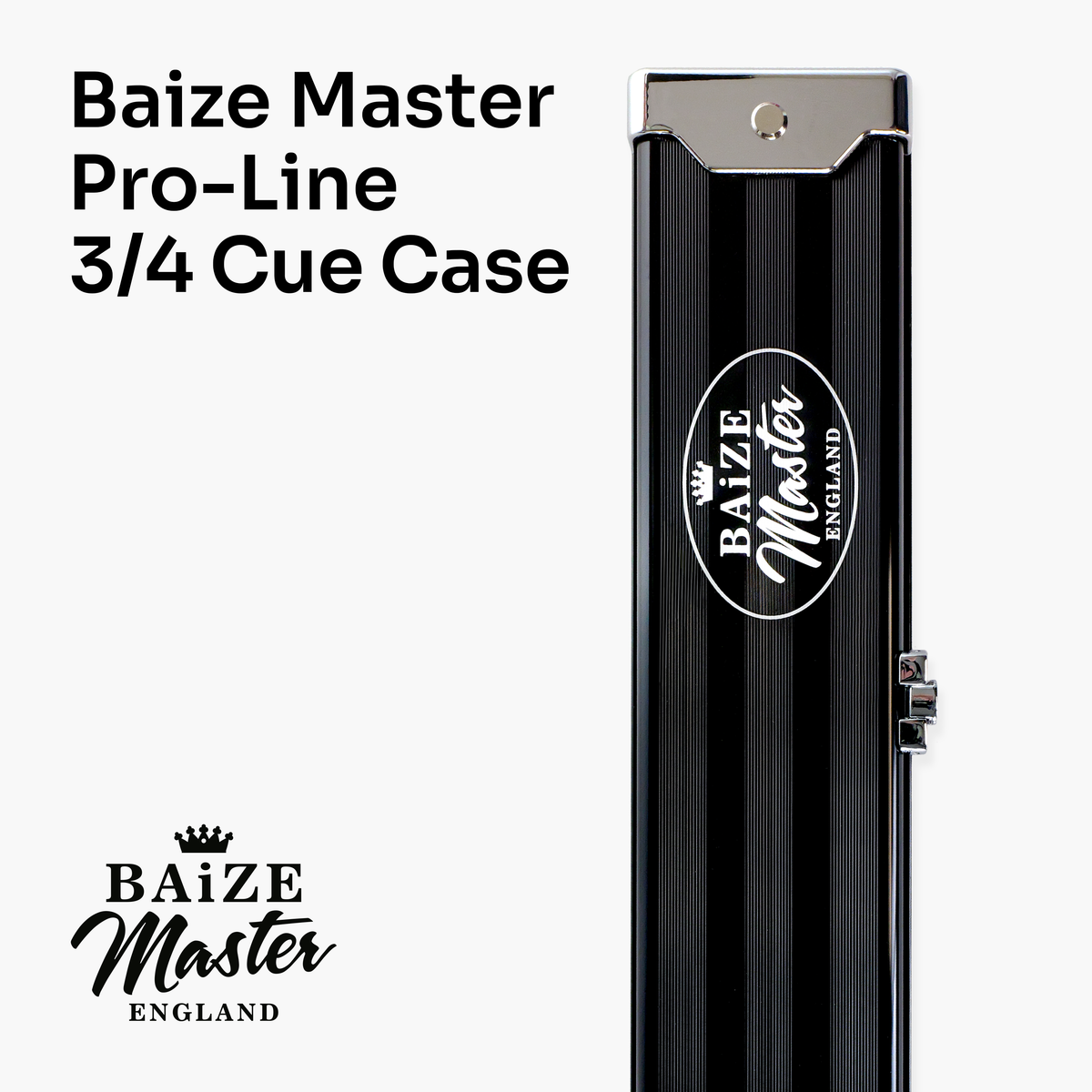 Baize Master Pro Line 3/4 2 Slot Luxury Aluminium Snooker and Pool Cue Case - Holds 1 Cue