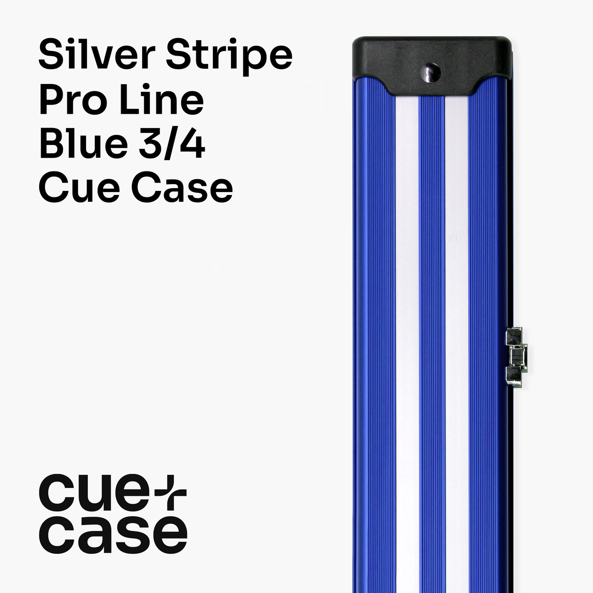 Silver Stripe Pro Aluminium Premium 3/4 Snooker and Pool Cue Case - Holds 1 x 3/4 Joint Cue + Extensions