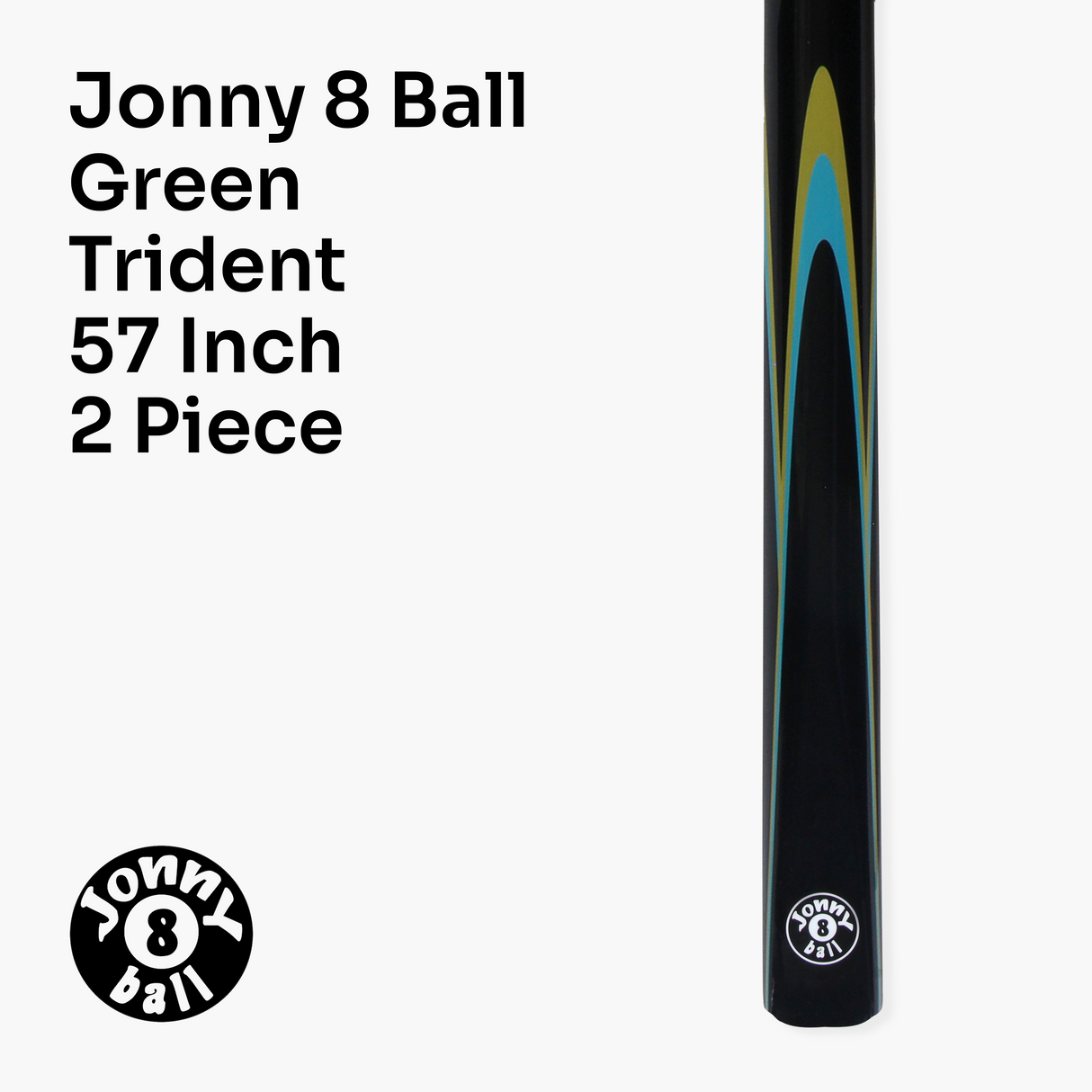 Jonny 8 Ball TRIDENT 57 Inch 2 Piece Centre Joint Ash Snooker Pool Cue with 9.5mm Tip